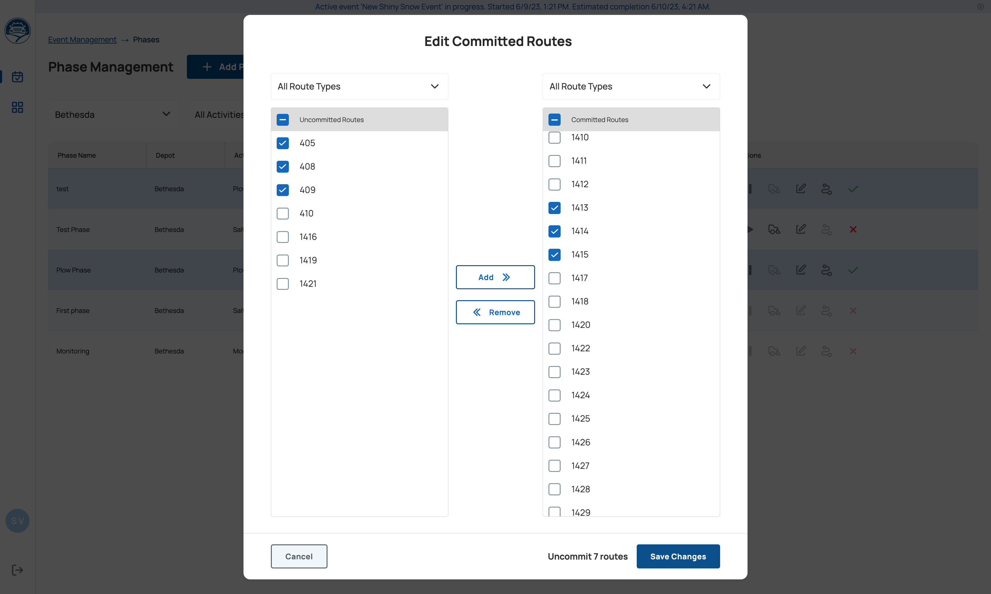 Commit Routes